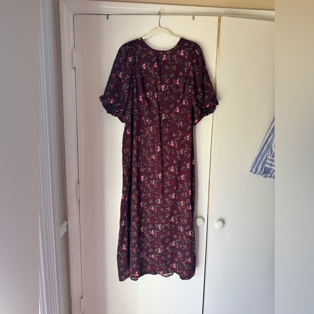 Floral Burgundy Dress